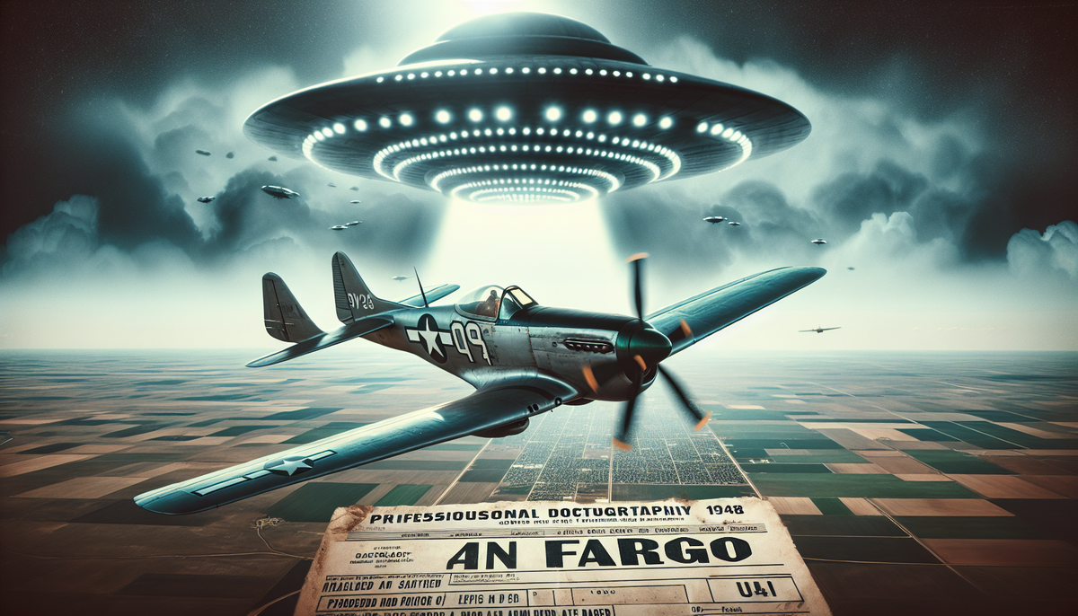 AI visualization of P-51 Mustang pursuing luminous object at night