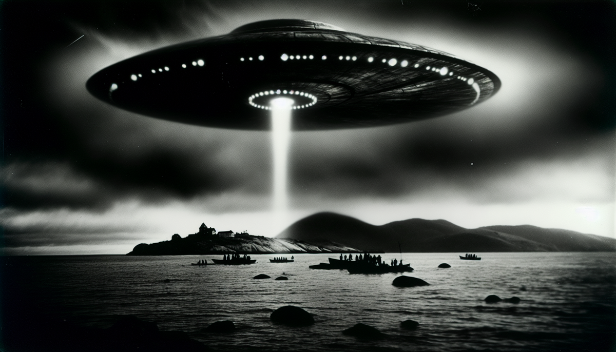 Artist impression of the Maury Island UFO incident